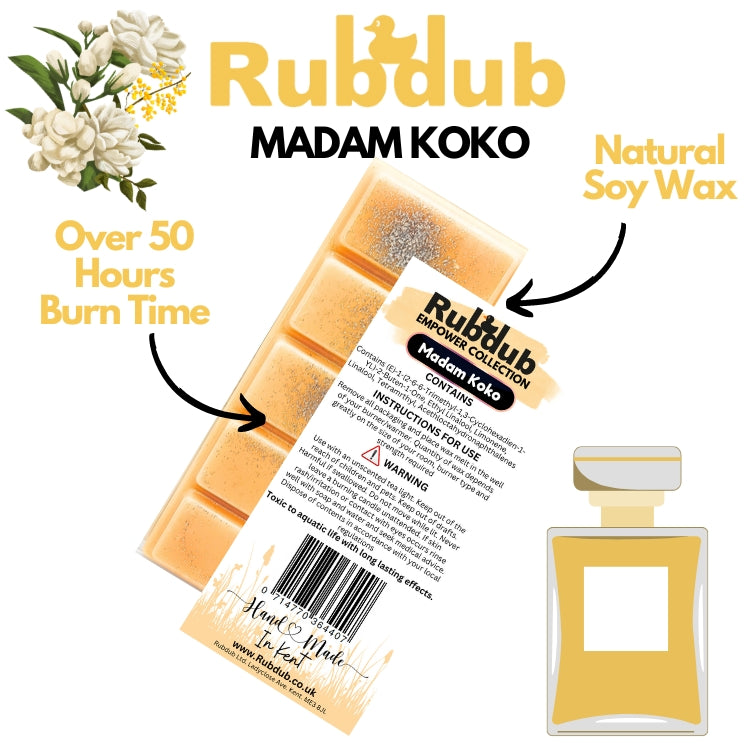 Madam Koko 50g Wax Melt Snap Bar. 50 Hrs+ Burn Time