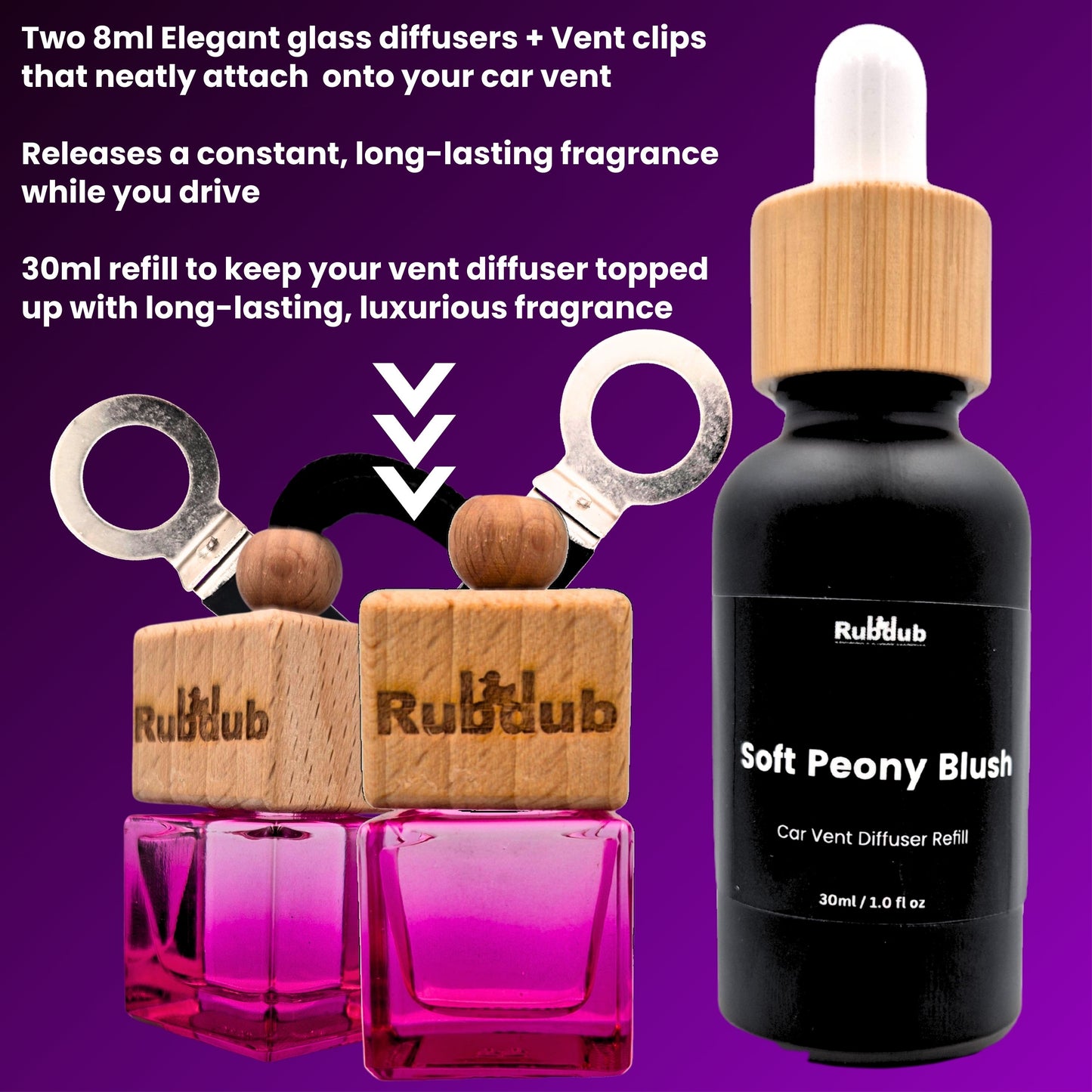 Soft Peony Blush – Luxury Car Fragrance Set