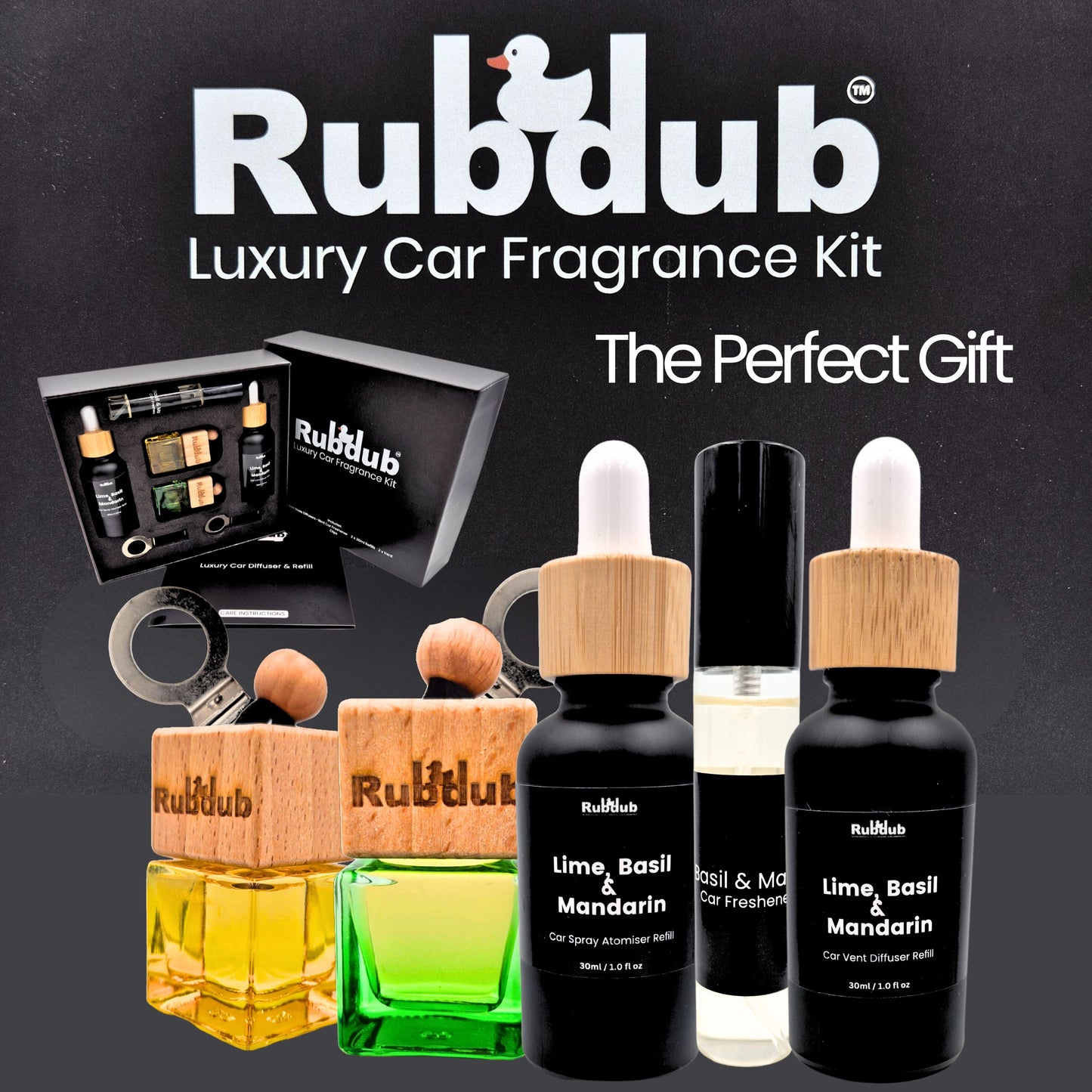Lime, Basil & Mandarin – Luxury Car Fragrance Set