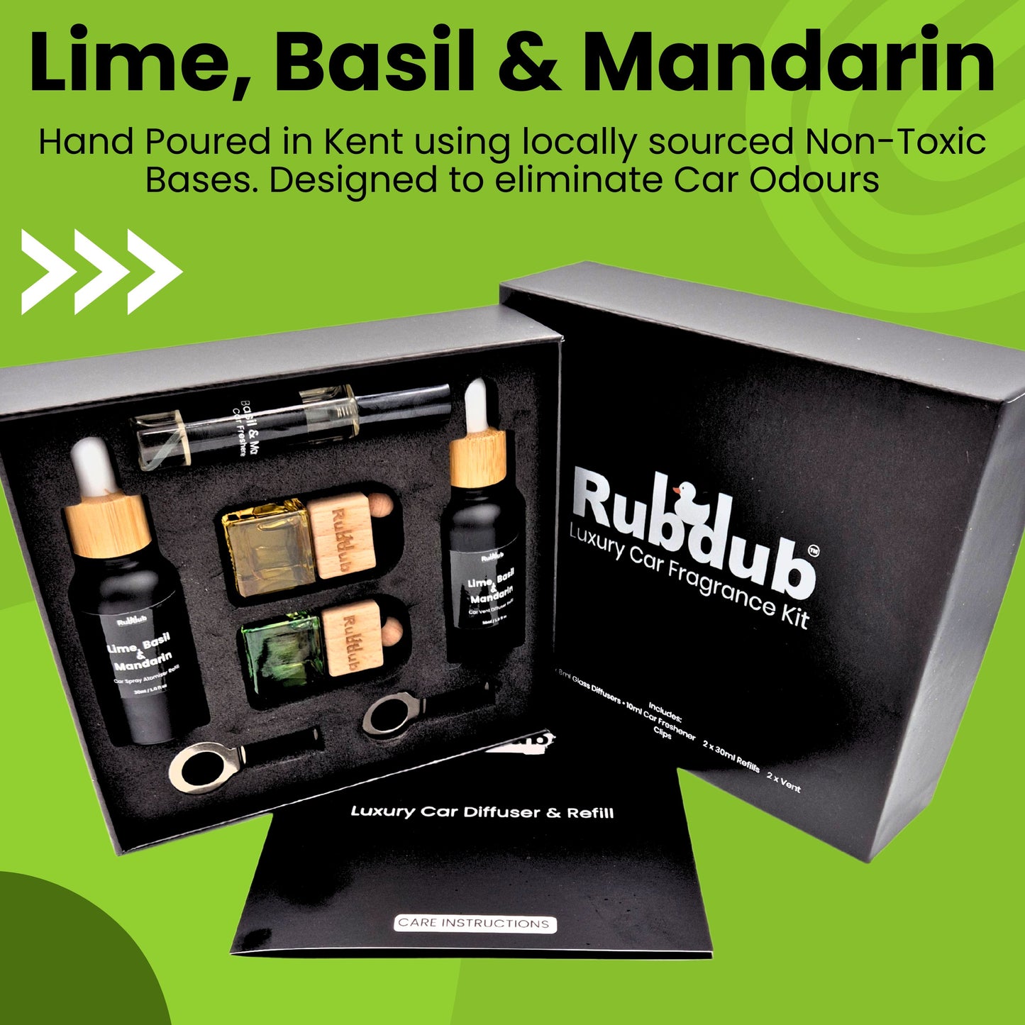 Lime, Basil & Mandarin – Luxury Car Fragrance Set