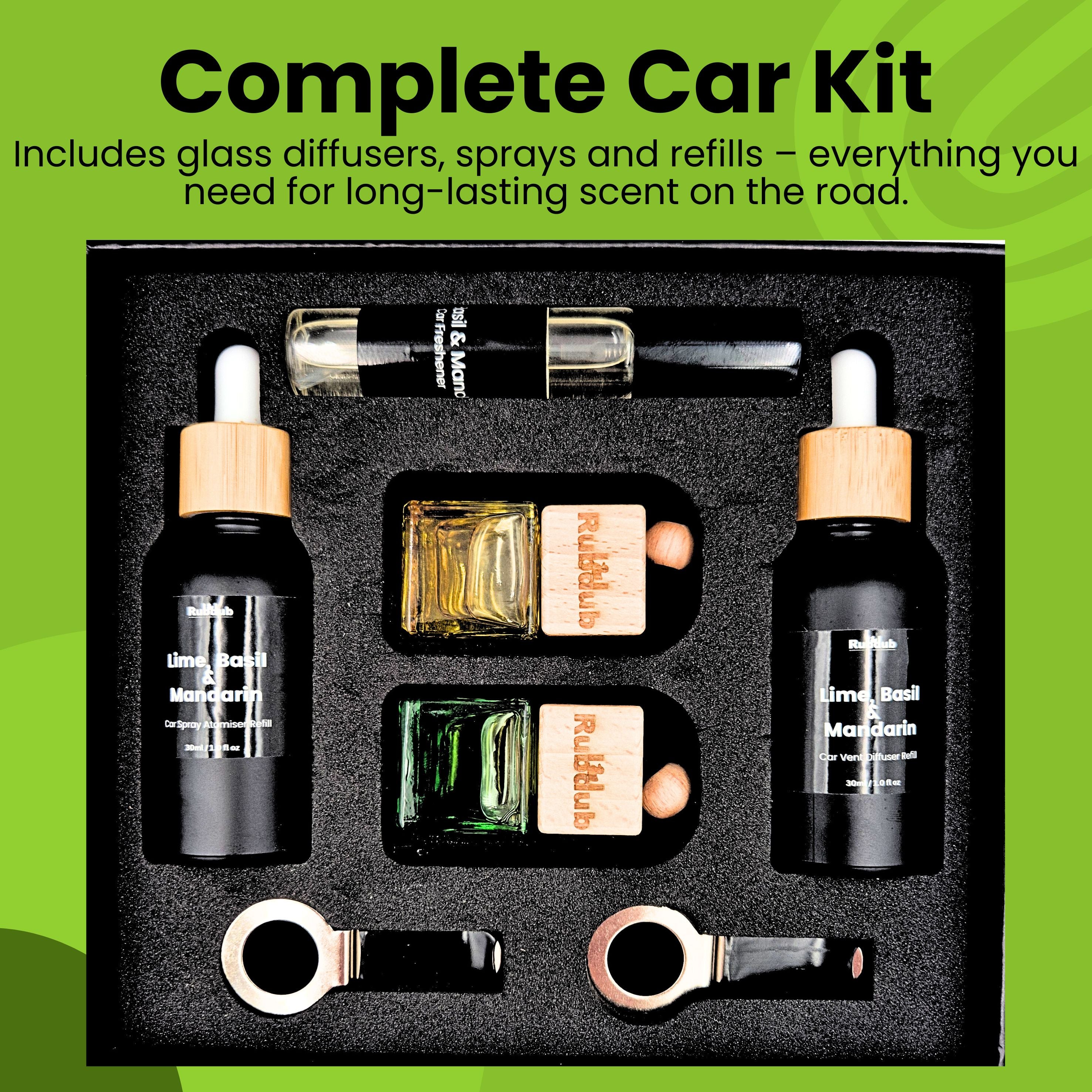 Lime, Basil Mandarin – Luxury Car Fragrance Set – Rubdub