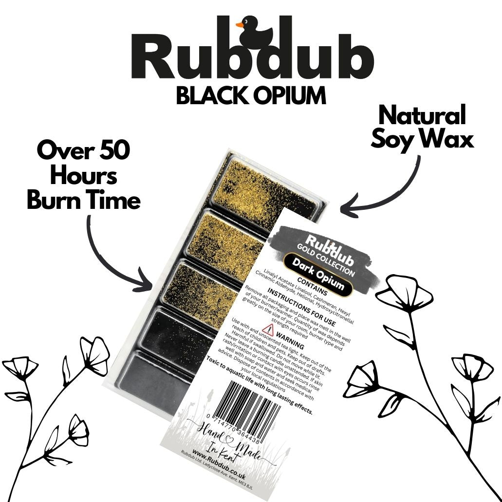Black Opium 50g Wax Melt Snap Bar. 50 Hrs+ Burn Time